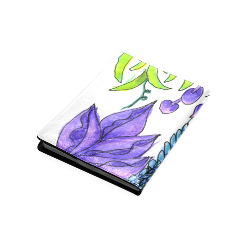 Purple Green Blue Flower Garden, Dancing Zendoodle Custom NoteBook B5