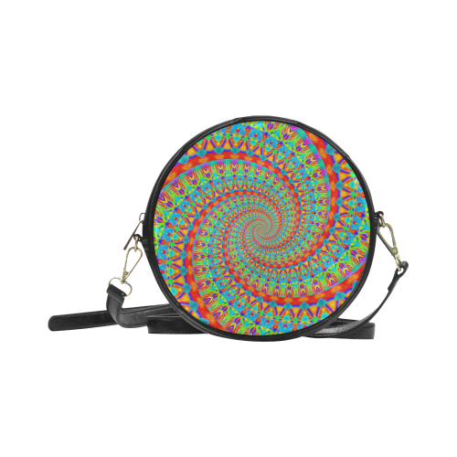 FLOWER POWER SPIRAL multicolored Round Sling Bag (Model 1647)