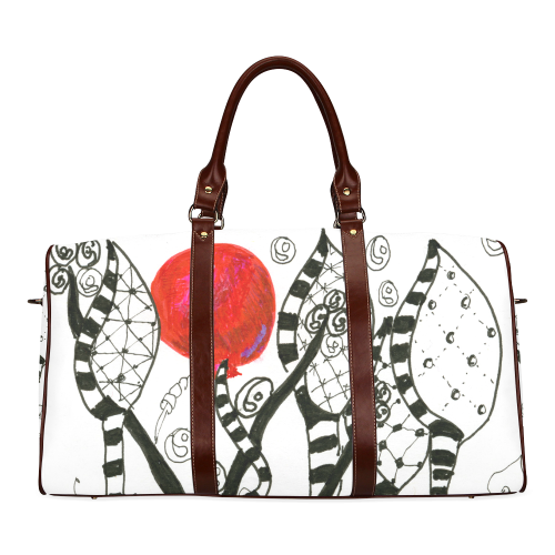 Red Balloon Zendoodle in Fanciful Forest Garden Waterproof Travel Bag/Small (Model 1639)