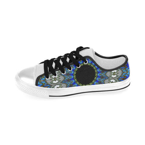 Stained Glass Kaleidoscope Mandala Abstract 7 Men's Classic Canvas Shoes (Model 018)