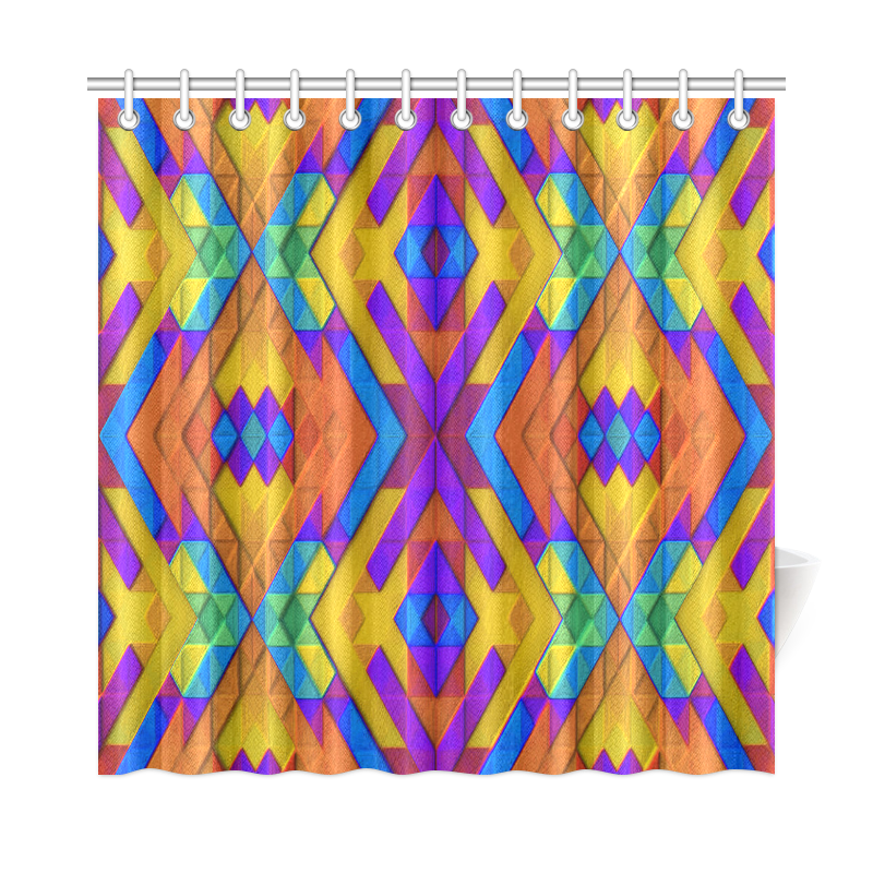 Colorful Geometry Shower Curtain 72"x72"