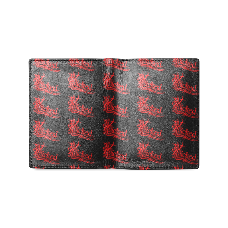 Wicked Red Pattern Leather Wallet Men's Leather Wallet (Model 1612)