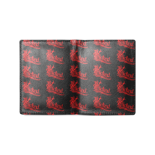 Wicked Red Pattern Leather Wallet Men's Leather Wallet (Model 1612)