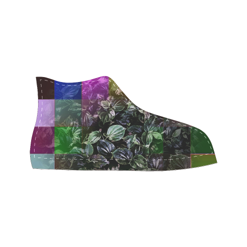 Foliage Patchwork #13 - Jera Nour Women's Classic High Top Canvas Shoes (Model 017)