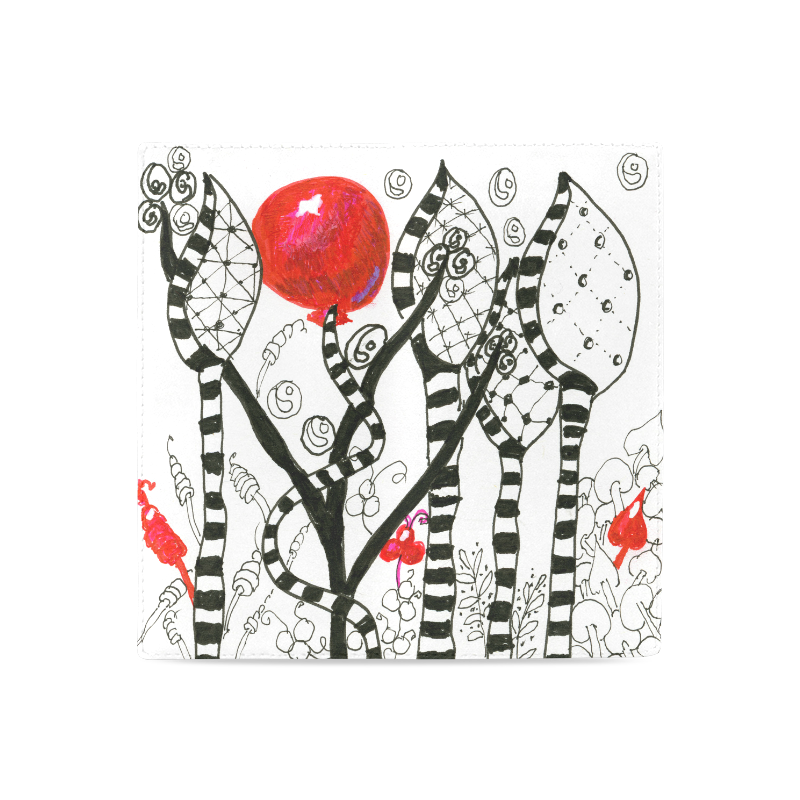 Red Balloon Zendoodle in Fanciful Forest Garden Women's Leather Wallet (Model 1611)