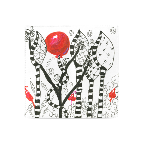 Red Balloon Zendoodle in Fanciful Forest Garden Women's Leather Wallet (Model 1611)