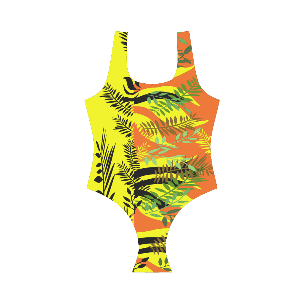 Tropical Heat Wave Vest One Piece Swimsuit (Model S04)