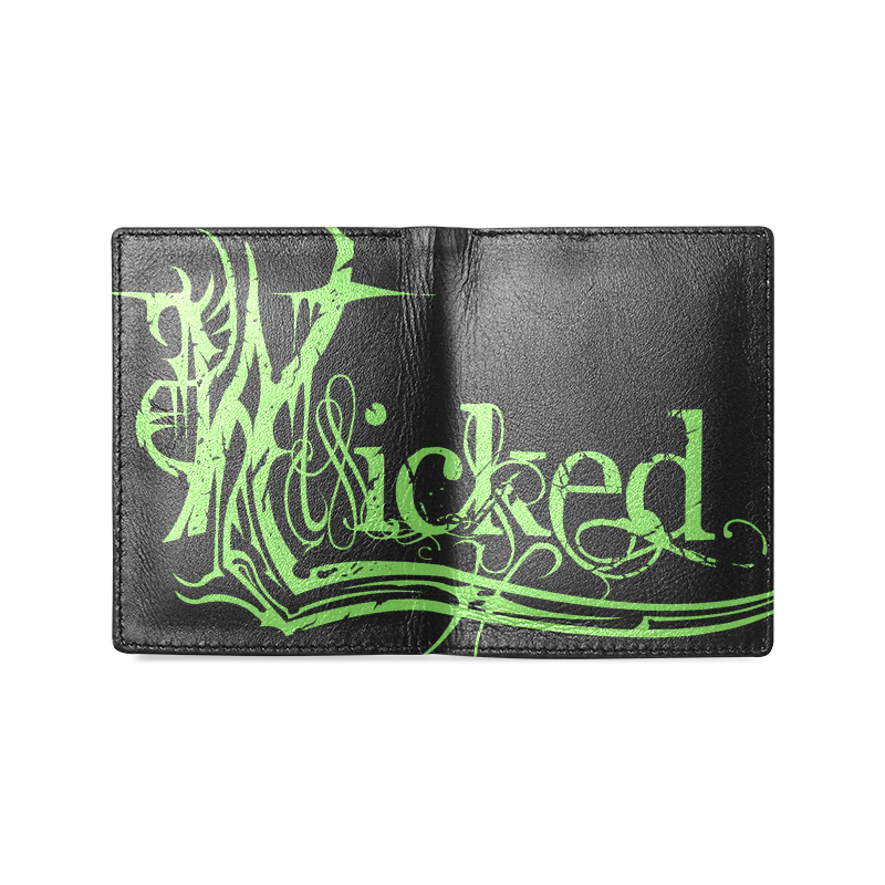 Wicked Green Leather Wallet Men's Leather Wallet (Model 1612)
