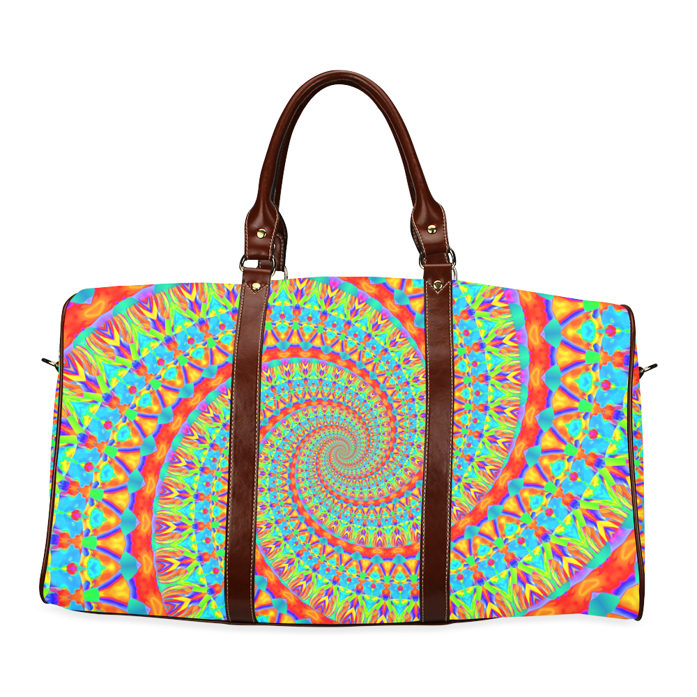 FLOWER POWER SPIRAL multicolored Waterproof Travel Bag/Small (Model 1639)