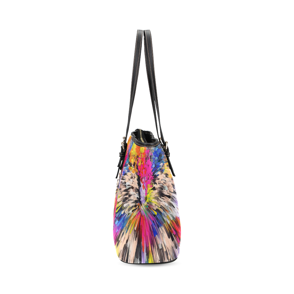 Art of Colors by ArtDream Leather Tote Bag/Large (Model 1640)