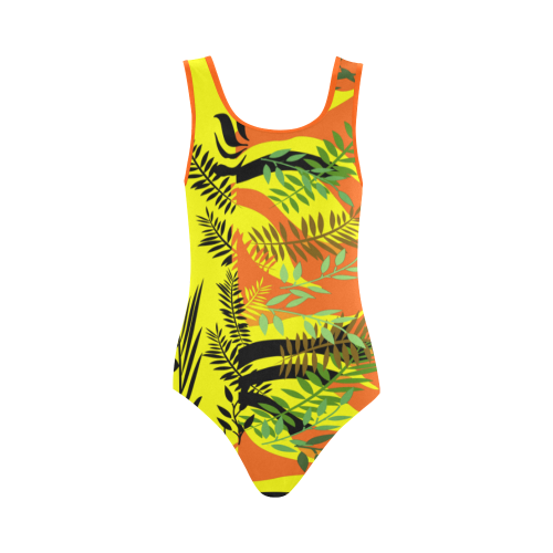 Tropical Heat Wave Vest One Piece Swimsuit (Model S04)