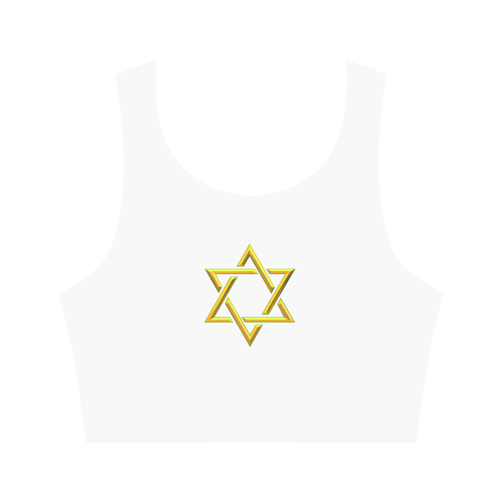 Judaism Symbols Golden Jewish Star of David Women's Crop Top (Model T42)