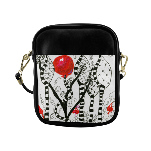 Red Balloon Zendoodle in Fanciful Forest Garden Sling Bag (Model 1627)