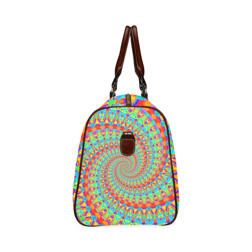 FLOWER POWER SPIRAL multicolored Waterproof Travel Bag/Large (Model 1639)