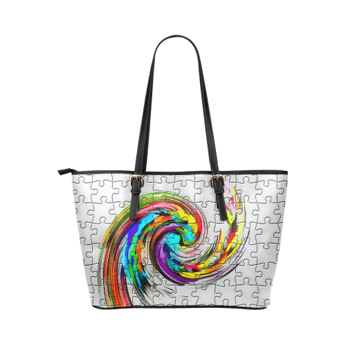 Puzzles Twister by Artdream Leather Tote Bag/Large (Model 1651)