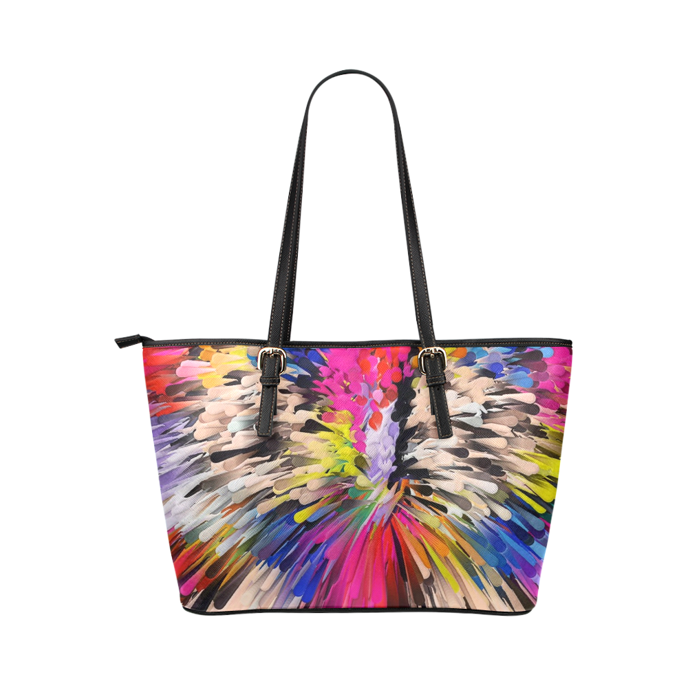 Art of Colors by ArtDream Leather Tote Bag/Large (Model 1651)