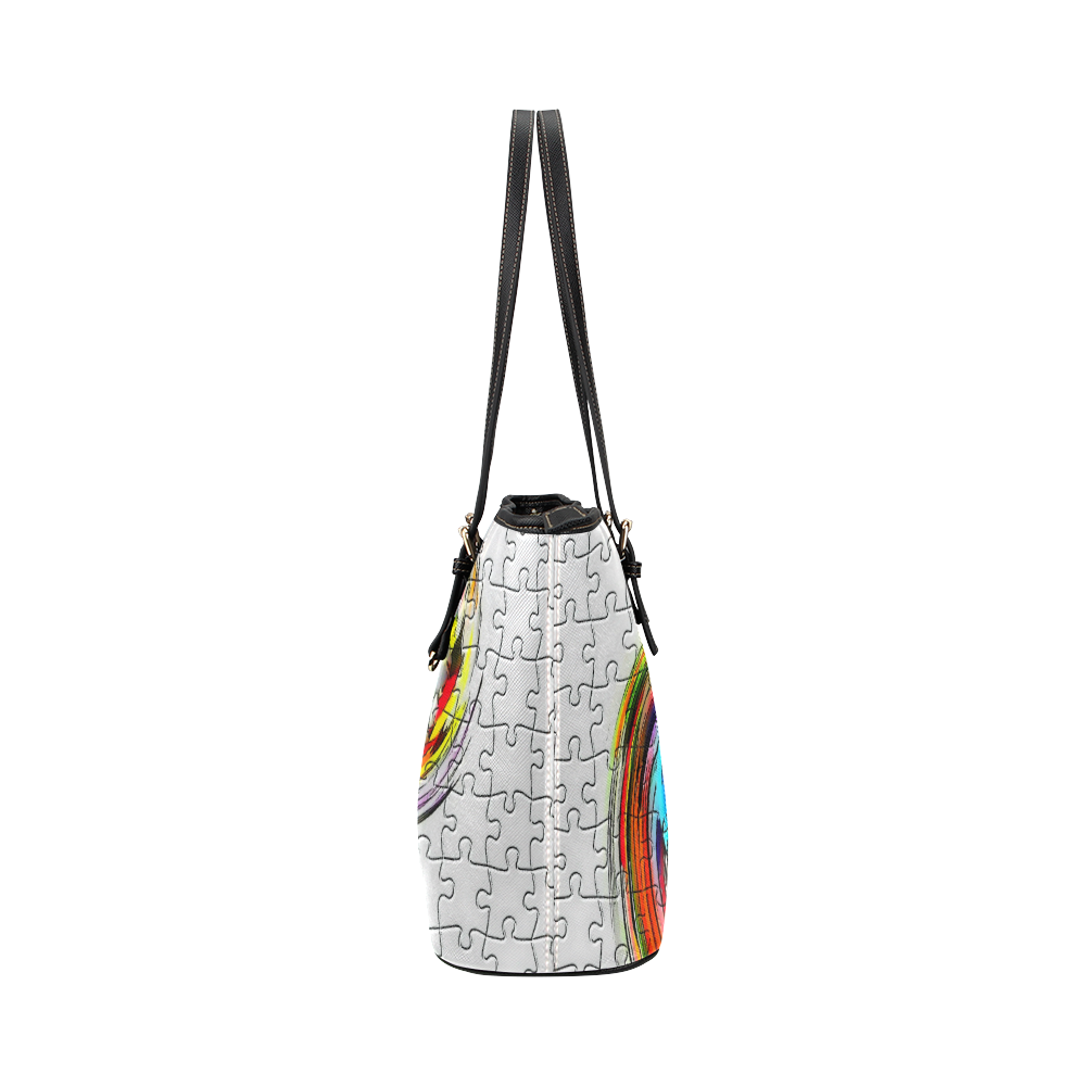 Puzzles Twister by Artdream Leather Tote Bag/Large (Model 1651)