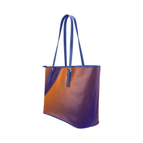 Waves of Twilight Leather Tote Bag/Small (Model 1651)