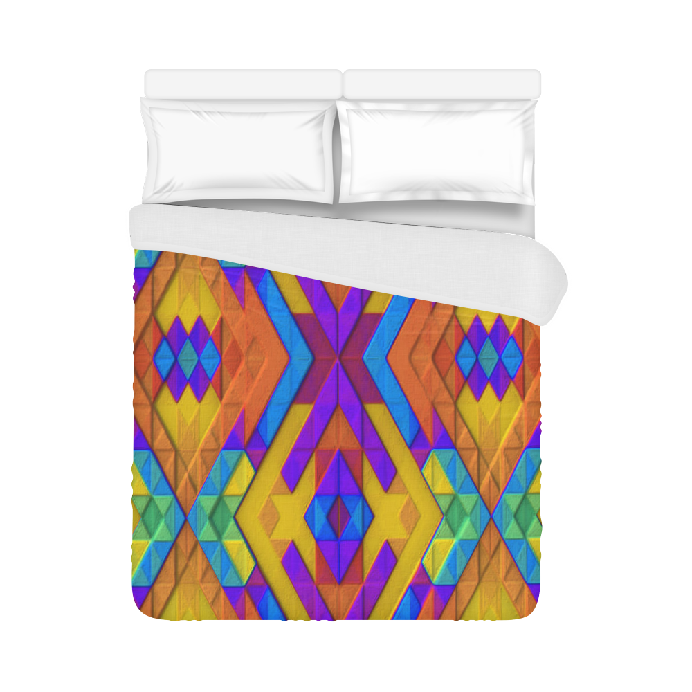 Colorful Geometry Duvet Cover 86"x70" ( All-over-print)
