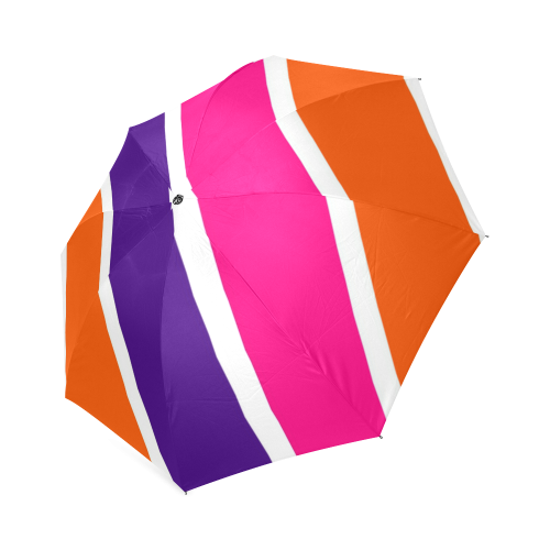 Orange, Purple and Pink Stripes Foldable Umbrella (Model U01)