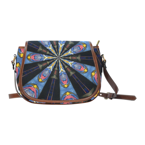 Stained Glass Kaleidoscope Mandala Abstract 3 Saddle Bag/Small (Model 1649) Full Customization