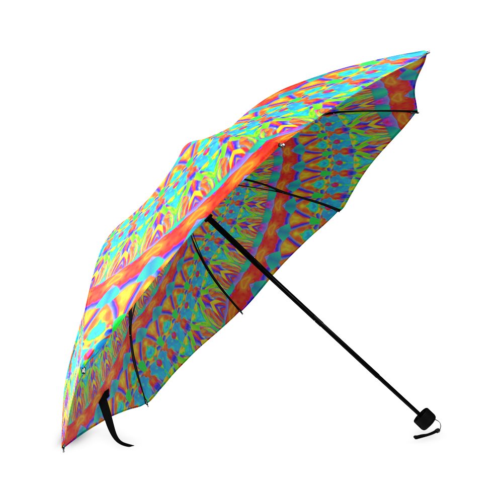 FLOWER POWER SPIRAL multicolored Foldable Umbrella (Model U01)