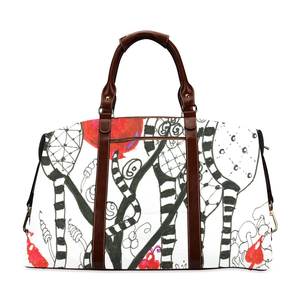 Red Balloon Zendoodle in Fanciful Forest Garden Classic Travel Bag (Model 1643)