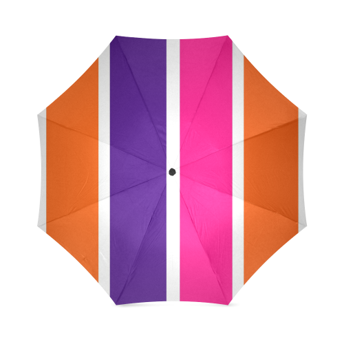 Orange, Purple and Pink Stripes Foldable Umbrella (Model U01)