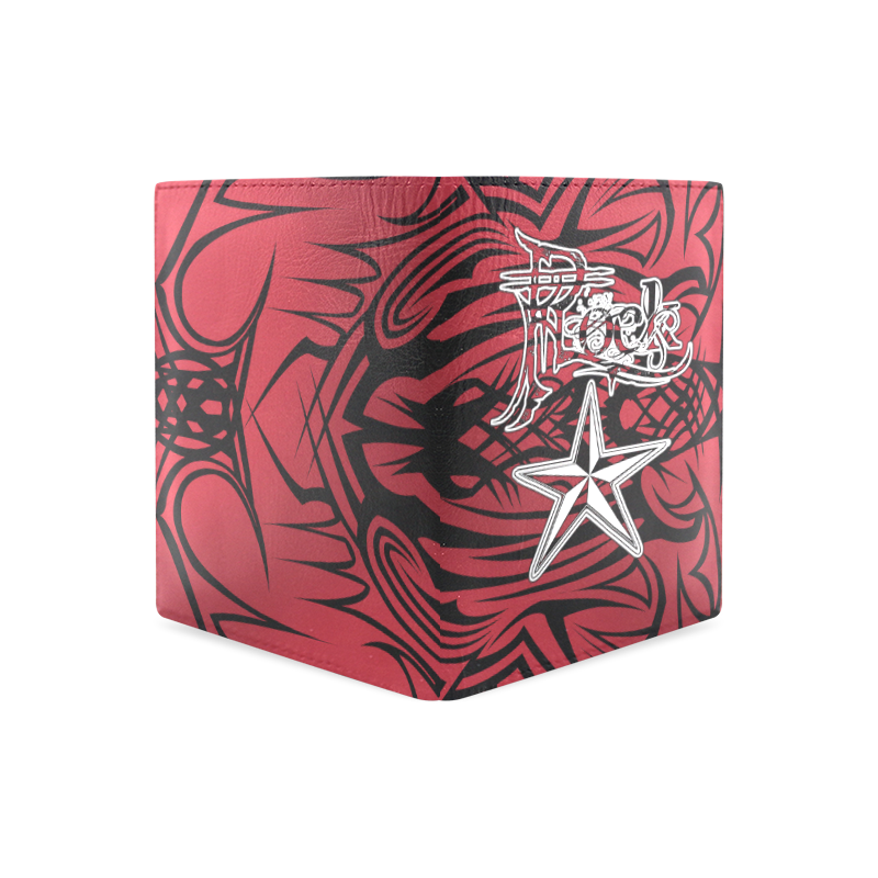 Rock Star Red Tribal Leather Wallet Men's Leather Wallet (Model 1612)