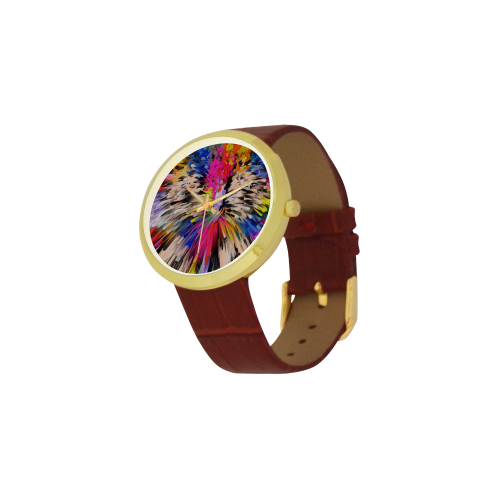 Art of Colors by ArtDream Women's Golden Leather Strap Watch(Model 212)