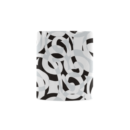 Black White Grey SPIRALS pattern ART White Mug(11OZ)