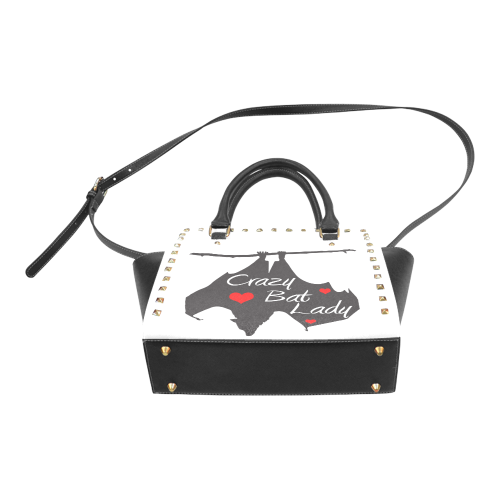 Crazy Bat Lady Handbag Rivet Shoulder Handbag (Model 1645)