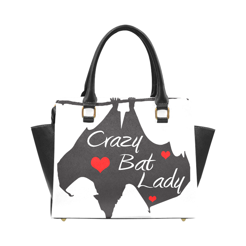 Crazy Bat Lady Handbag Rivet Shoulder Handbag (Model 1645)