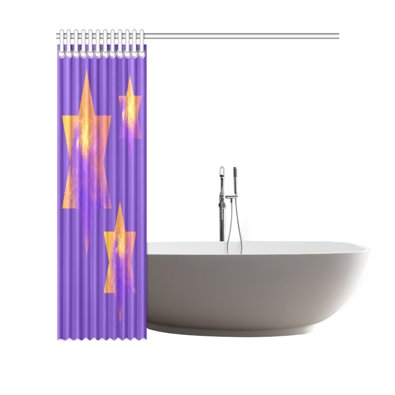 Colorful Universe Stars Purple Lilac Shower Curtain 69"x70"