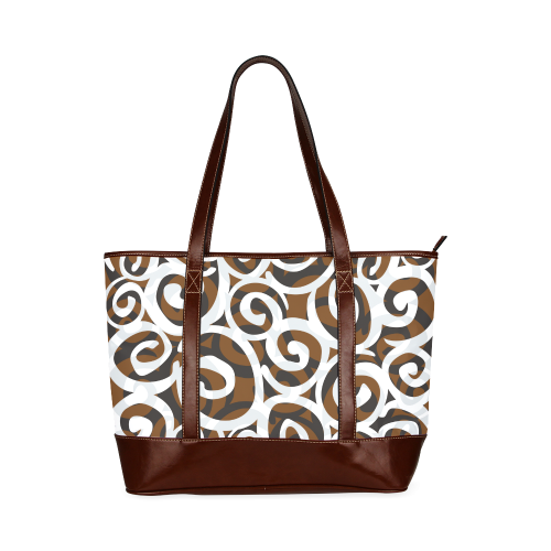 Black White Grey SPIRALS pattern ART Tote Handbag (Model 1642)