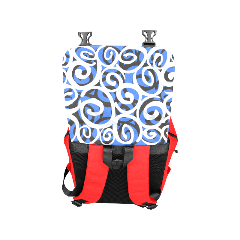 Black White Grey SPIRALS pattern ART Casual Shoulders Backpack (Model 1623)