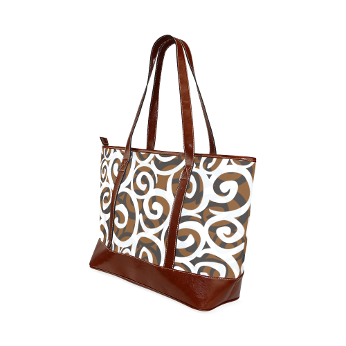 Black White Grey SPIRALS pattern ART Tote Handbag (Model 1642)