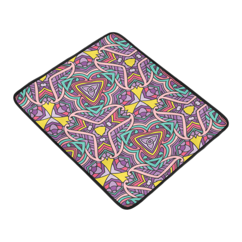 Zandine 0404 Purple Pink fun abstract pattern Beach Mat 78"x 60"