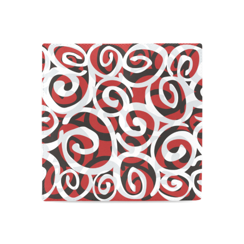 Black White Grey SPIRALS pattern ART Women's Leather Wallet (Model 1611)