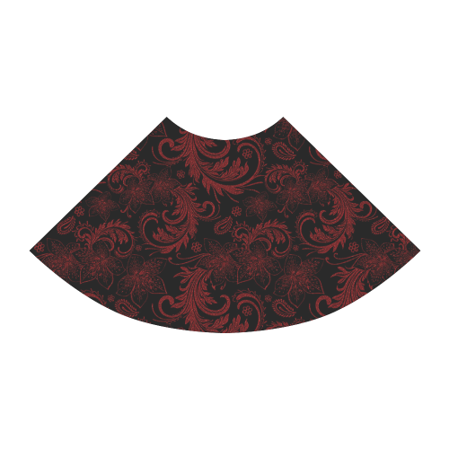 Elegant vintage flourish damasks in  black and red Atalanta Sundress (Model D04)