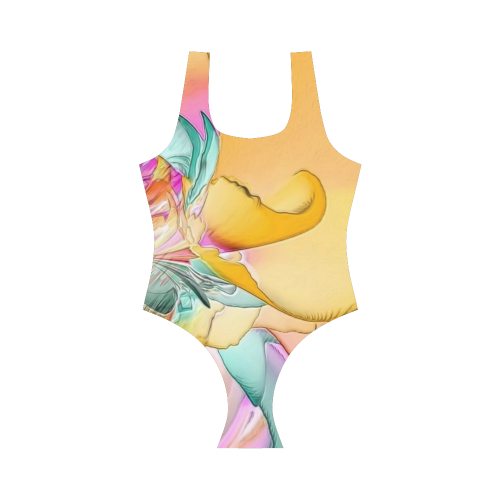 Wild Flowers by Artdream Vest One Piece Swimsuit (Model S04)