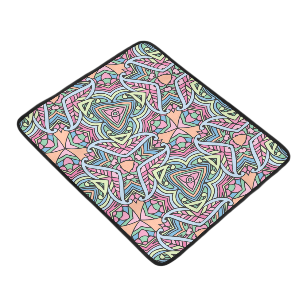 Zandine 0406 soft carnival colors pattern Beach Mat 78"x 60"