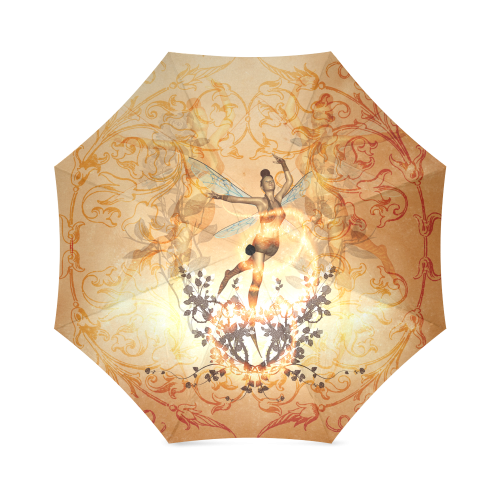 Beautiful fairy with wonderful roses Foldable Umbrella (Model U01)