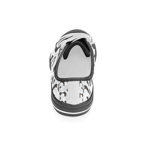 Black White Grey SPIRALS pattern ART Women's Classic Canvas Shoes (Model 018)