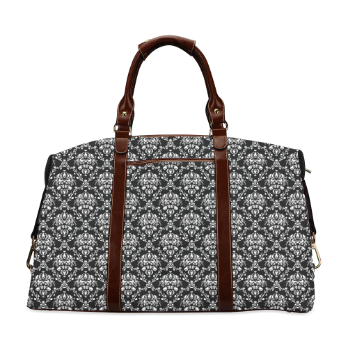 Black and White Damask Classic Travel Bag (Model 1643)