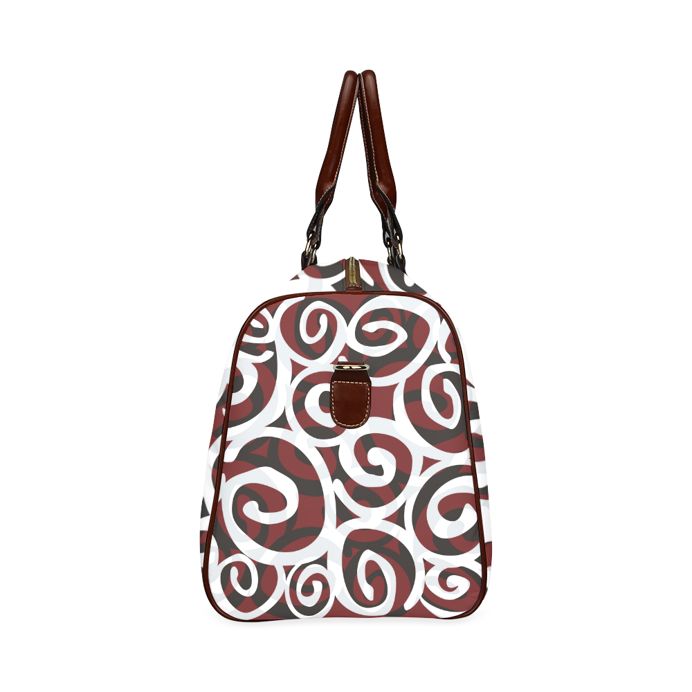 Black White Grey SPIRALS pattern ART Waterproof Travel Bag/Small (Model 1639)