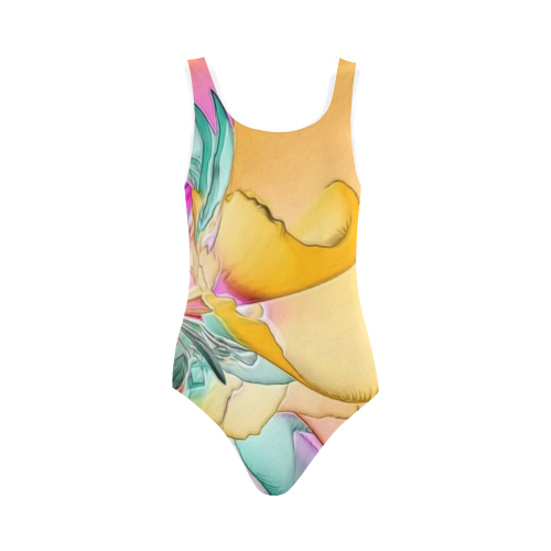 Wild Flowers by Artdream Vest One Piece Swimsuit (Model S04)