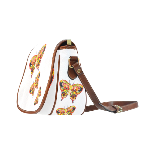 Dancing Butterflies Veggieart Vegan Saddle Bag/Small (Model 1649) Full Customization