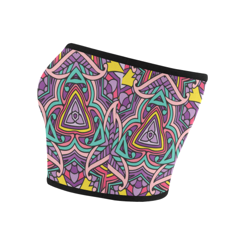 Zandine 0404 Purple Pink fun abstract pattern Bandeau Top