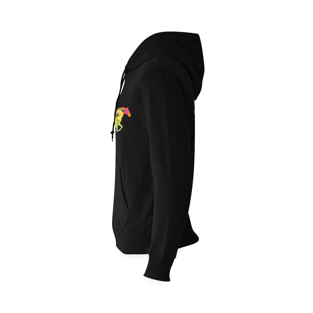 Horse  Shape Galloping out of Colorful Splash Oceanus Hoodie Sweatshirt (Model H03)